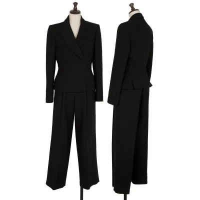 ジャンポールゴルチエ クラシックJean Paul GAULTIER CLASSIQUE 裏レタリングプリントダブルブレストセットアップスーツ 黒