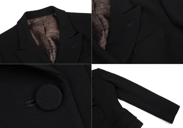 ジャンポールゴルチエ クラシックJean Paul GAULTIER CLASSIQUE 裏レタリングプリントダブルブレストセットアップスーツ 黒40 K-112595_005