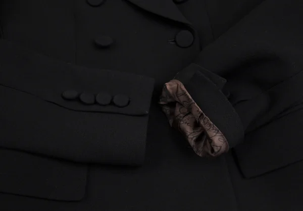 ジャンポールゴルチエ クラシックJean Paul GAULTIER CLASSIQUE 裏レタリングプリントダブルブレストセットアップスーツ 黒40 K-112595_006