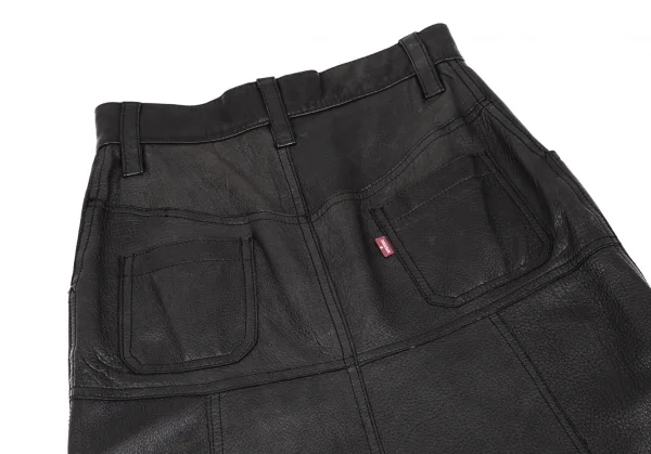 ヒステリックグラマーHYSTERIC GLAMOUR ディアスキンロゴエンボスロングスカート 黒F K-112601_017