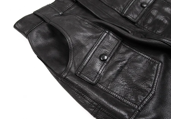 ヒステリックグラマーHYSTERIC GLAMOUR ディアスキンロゴエンボスロングスカート 黒F K-112601_004