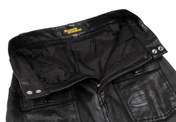 ヒステリックグラマーHYSTERIC GLAMOUR ディアスキンロゴエンボスロングスカート 黒F K-112601_007