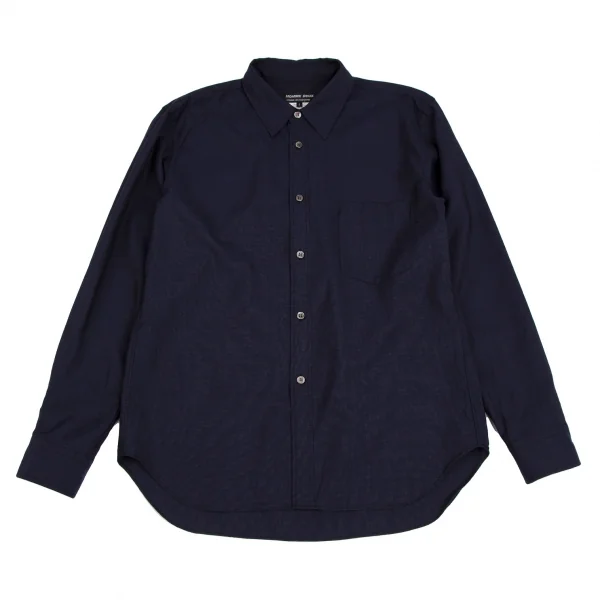 コムデギャルソン オムドゥCOMME des GARCONS HOMME DEUX ウールシルクベーシックシャツ 紺S K-112612_001