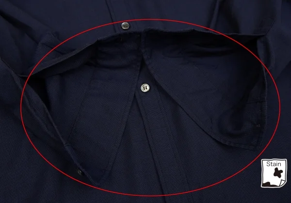 コムデギャルソン オムドゥCOMME des GARCONS HOMME DEUX ウールシルクベーシックシャツ 紺S K-112612_010