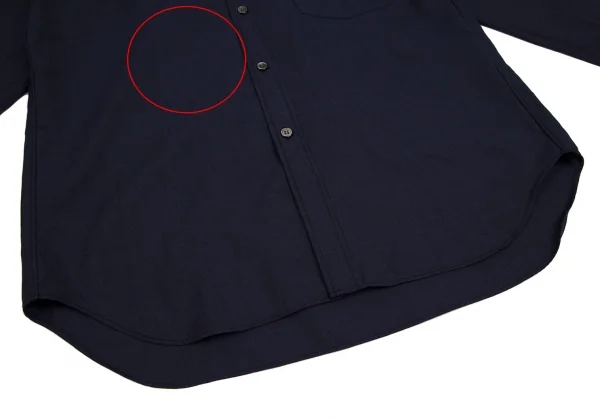 コムデギャルソン オムドゥCOMME des GARCONS HOMME DEUX ウールシルクベーシックシャツ 紺S K-112612_011