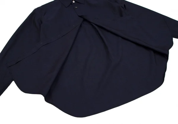 コムデギャルソン オムドゥCOMME des GARCONS HOMME DEUX ウールシルクベーシックシャツ 紺S K-112612_013