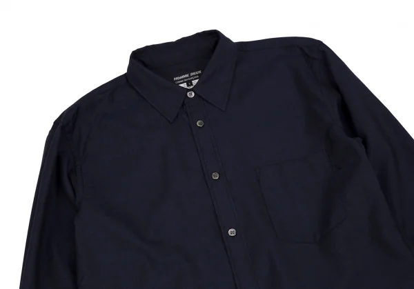 コムデギャルソン オムドゥCOMME des GARCONS HOMME DEUX ウールシルクベーシックシャツ 紺S K-112612_002