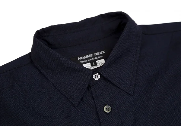 コムデギャルソン オムドゥCOMME des GARCONS HOMME DEUX ウールシルクベーシックシャツ 紺S K-112612_003