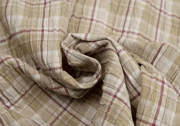 カールヘルムKarl Helmut シワステッチデザインチェック開襟半袖シャツ ベージュM K-112621_015