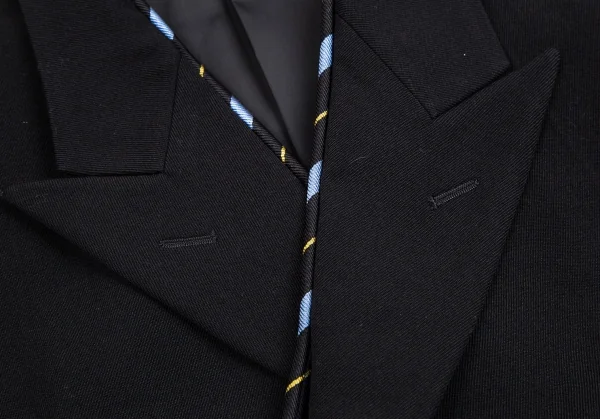 コムデギャルソン オムプリュスCOMME des GARCONS HOMME PLUS ウールネクタイ装飾ダブルジャケット 黒L K-112629_005