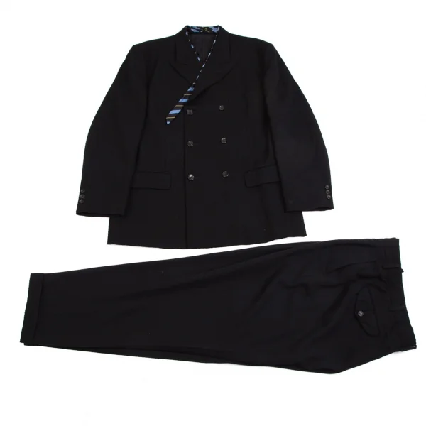 コムデギャルソン オムプリュスCOMME des GARCONS HOMME PLUS ウールネクタイ装飾ダブルジャケット 黒L K-112629_017