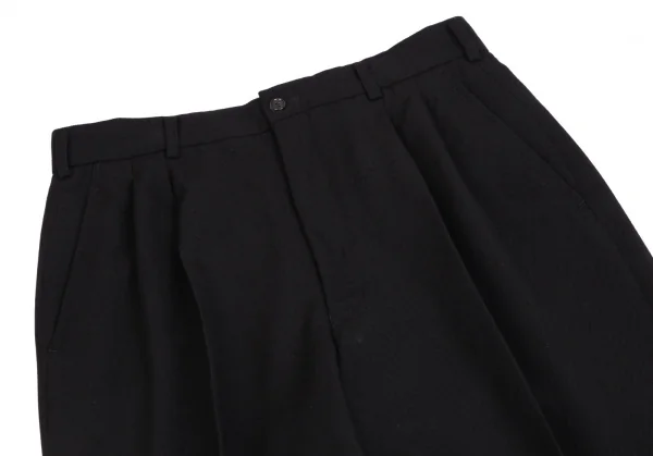 コムデギャルソン オムプリュスCOMME des GARCONS HOMME PLUS ウールツータックテーパードパンツ 黒L K-112630_002