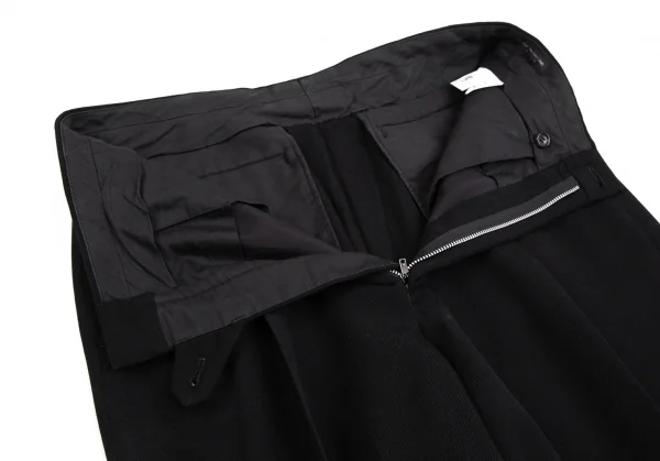 コムデギャルソン オムプリュスCOMME des GARCONS HOMME PLUS ウールツータックテーパードパンツ 黒L K-112630_005