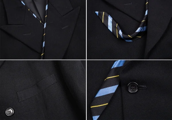 コムデギャルソン オムプリュスCOMME des GARCONS HOMME PLUS ウールネクタイ装飾セットアップ 黒L K-112631_006