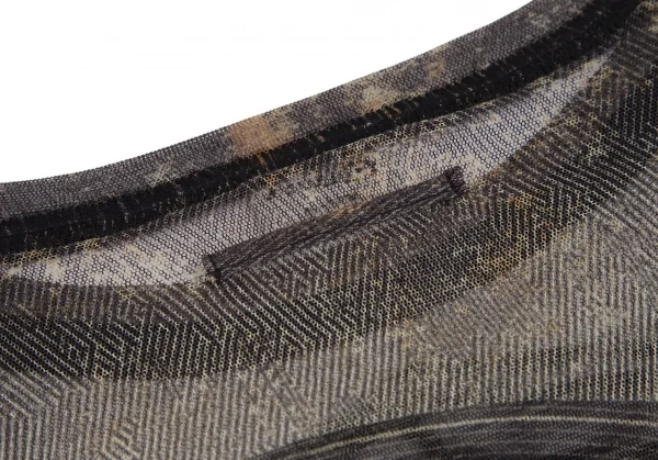 ジャンポールゴルチエ ファムJean Paul GAULTIER FEMME パンクプリント装飾パワーネットカットソー ベージュ40 K-112634_015