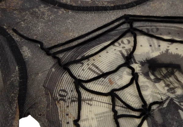 ジャンポールゴルチエ ファムJean Paul GAULTIER FEMME パンクプリント装飾パワーネットカットソー ベージュ40 K-112634_005