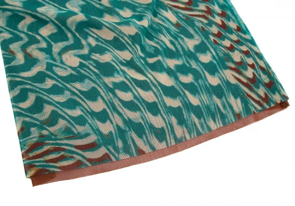 ジャンポールゴルチエ ファムJean Paul GAULTIER FEMME グラフィックプリントレイヤードパワーネットキャミソール 茶緑40 K-112645_006