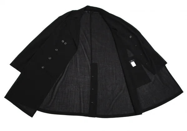 ワイズY's ウールシースルーダブルボタンコート 黒M位 K-112654_011