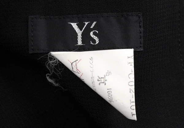 ワイズY's ウールシースルーダブルボタンコート 黒M位 K-112654_017