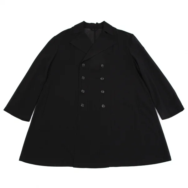 ワイズY's ウールシースルーダブルボタンコート 黒M位 K-112654_002