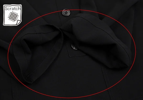 ワイズY's ウールシースルーダブルボタンコート 黒M位 K-112654_008