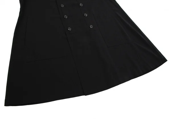 ワイズY's ウールシースルーダブルボタンコート 黒M位 K-112654_009