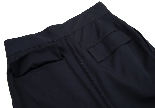 ヨウジヤマモト ファムYohji Yamamoto FEMME ウールギャバセンターダブルジップデザインパンツ 紺2 K-112656_016