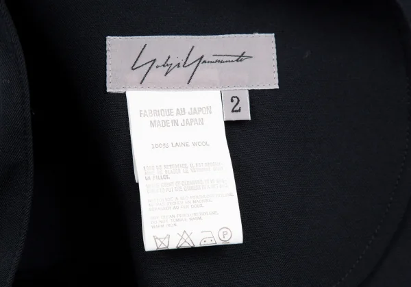 ヨウジヤマモト ファムYohji Yamamoto FEMME ウールギャバセンターダブルジップデザインパンツ 紺2 K-112656_019