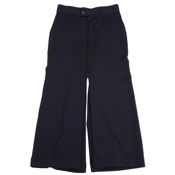 ヨウジヤマモト ファムYohji Yamamoto FEMME ウールギャバセンターダブルジップデザインパンツ 紺2 K-112656_002