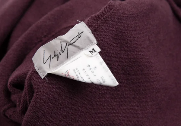 ヨウジヤマモト ファムYohji Yamamoto FEMMEウールナイロンハイネックノースリーブニットワンピース ボルドーM K-112659_012