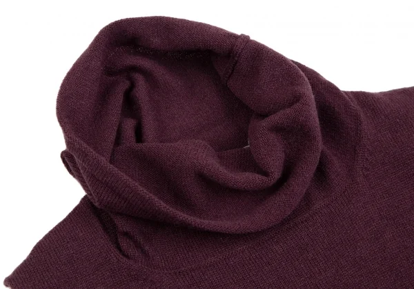 ヨウジヤマモト ファムYohji Yamamoto FEMMEウールナイロンハイネックノースリーブニットワンピース ボルドーM K-112659_005