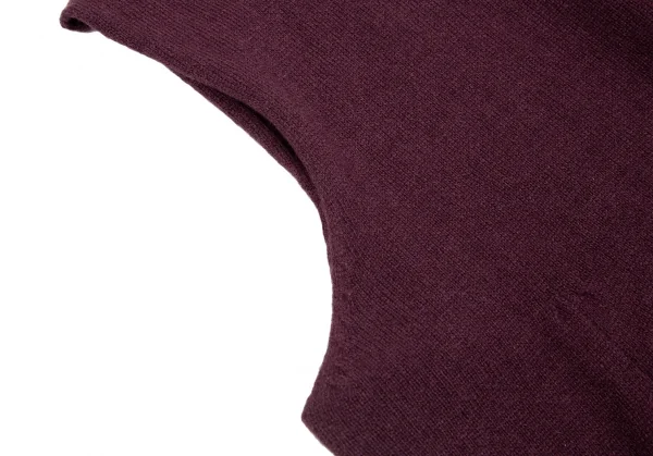 ヨウジヤマモト ファムYohji Yamamoto FEMMEウールナイロンハイネックノースリーブニットワンピース ボルドーM K-112659_006