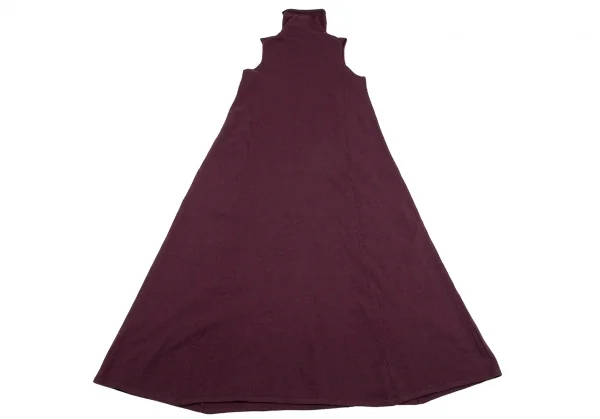 ヨウジヤマモト ファムYohji Yamamoto FEMMEウールナイロンハイネックノースリーブニットワンピース ボルドーM K-112659_009