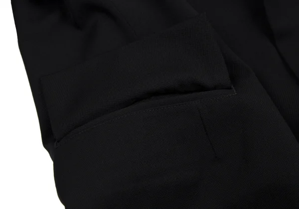 ワイズY's ウールギャバナンバリング抜染スナップボタンジャケット 黒1 K-112664_011