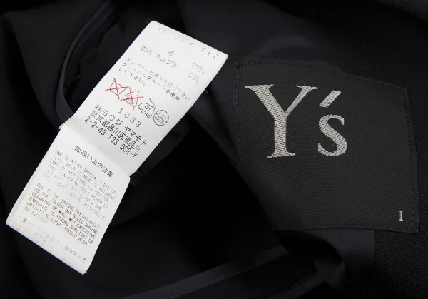 ワイズY's ウールギャバナンバリング抜染スナップボタンジャケット 黒1 K-112664_017