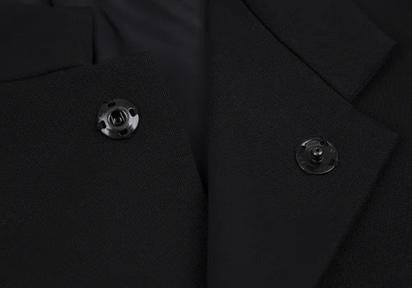 ワイズY's ウールギャバナンバリング抜染スナップボタンジャケット 黒1 K-112664_005