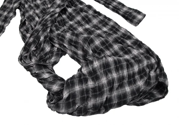 ジュンヤワタナベ コムデギャルソンJUNYA WATANABE COMME des GARCONS レイヤード変形プルオーバーチェックネルシャツワンピース 黒S K-112667_012