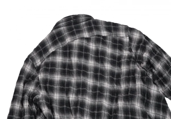 ジュンヤワタナベ コムデギャルソンJUNYA WATANABE COMME des GARCONS レイヤード変形プルオーバーチェックネルシャツワンピース 黒S K-112667_015