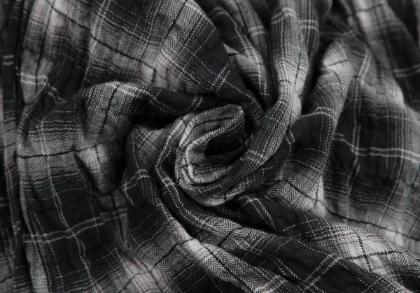 ジュンヤワタナベ コムデギャルソンJUNYA WATANABE COMME des GARCONS レイヤード変形プルオーバーチェックネルシャツワンピース 黒S K-112667_017