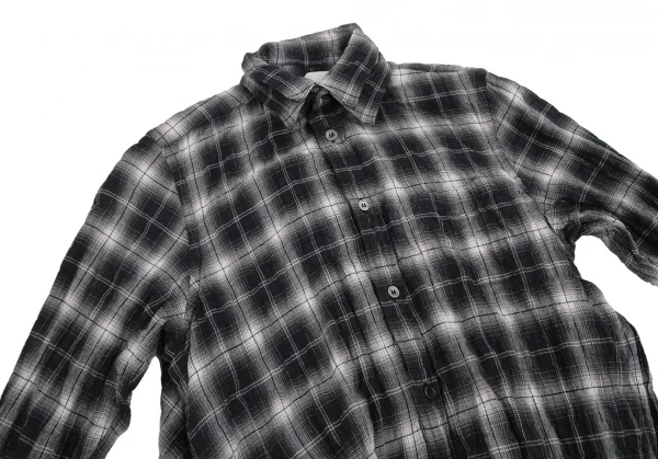 ジュンヤワタナベ コムデギャルソンJUNYA WATANABE COMME des GARCONS レイヤード変形プルオーバーチェックネルシャツワンピース 黒S K-112667_003