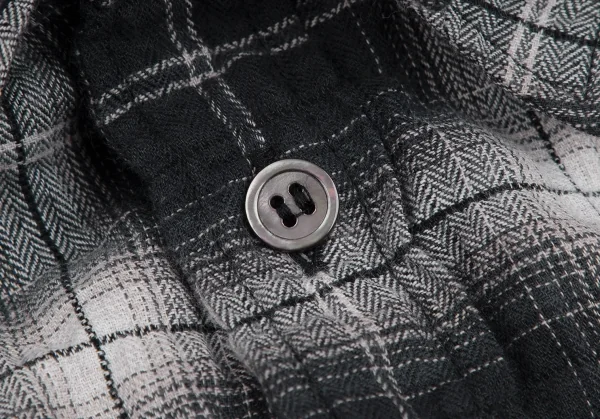 ジュンヤワタナベ コムデギャルソンJUNYA WATANABE COMME des GARCONS レイヤード変形プルオーバーチェックネルシャツワンピース 黒S K-112667_005