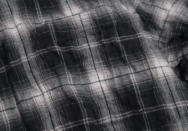 ジュンヤワタナベ コムデギャルソンJUNYA WATANABE COMME des GARCONS レイヤード変形プルオーバーチェックネルシャツワンピース 黒S K-112667_006