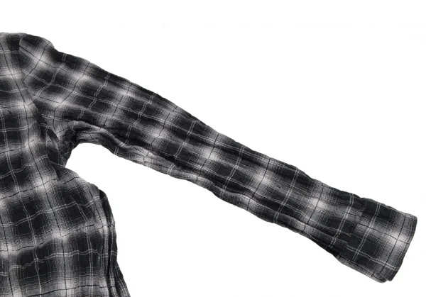 ジュンヤワタナベ コムデギャルソンJUNYA WATANABE COMME des GARCONS レイヤード変形プルオーバーチェックネルシャツワンピース 黒S K-112667_009