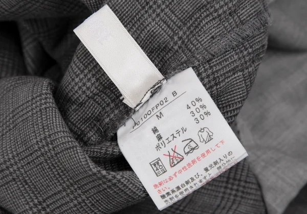 ピンクハウスPINK HOUSE サイドフリル切替グレンチェッククロップドパンツ グレーM K-112690_014