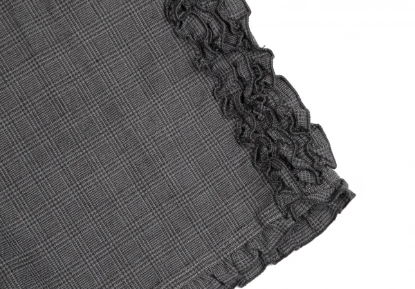 ピンクハウスPINK HOUSE サイドフリル切替グレンチェッククロップドパンツ グレーM K-112690_007