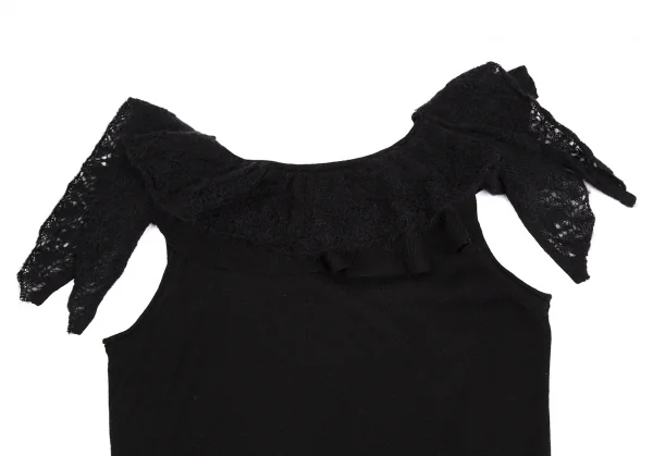 t.b SENSOUNICO Frill Switching Knit Vest K-112691_015