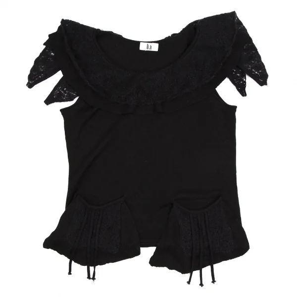 t.b SENSOUNICO Frill Switching Knit Vest K-112691_002