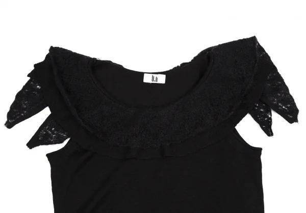 t.b SENSOUNICO Frill Switching Knit Vest K-112691_003