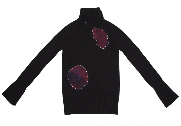 Yohji Yamamoto NOIR Patch Design High Neck Knit Sweater K-112694_012