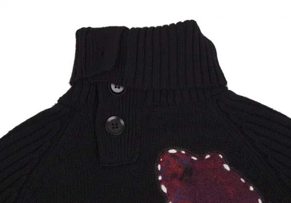 Yohji Yamamoto NOIR Patch Design High Neck Knit Sweater K-112694_013